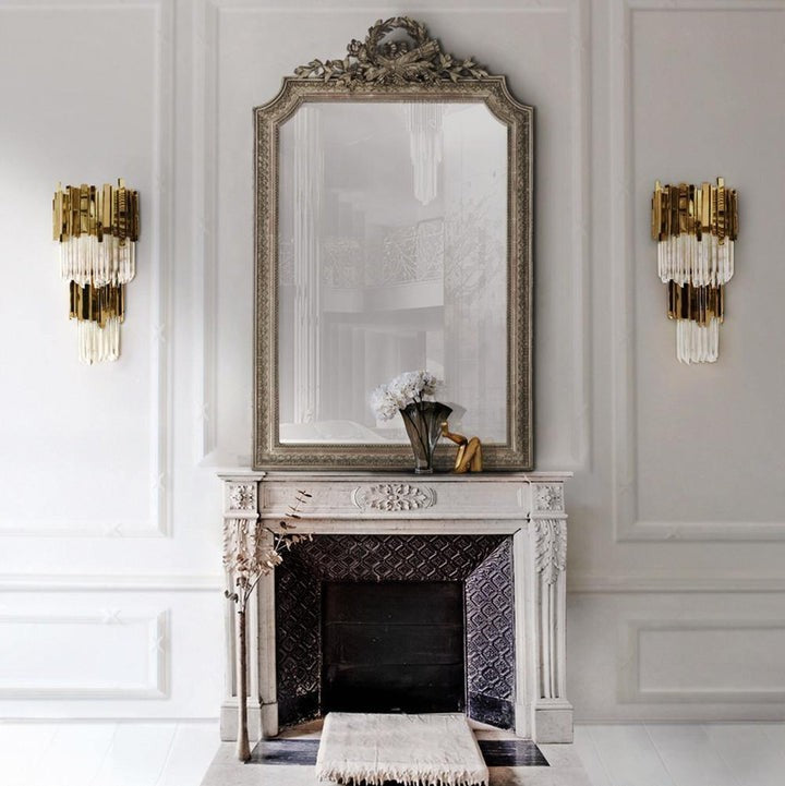 Empire Crystal Wall Sconce - Gold & Stainless Steel