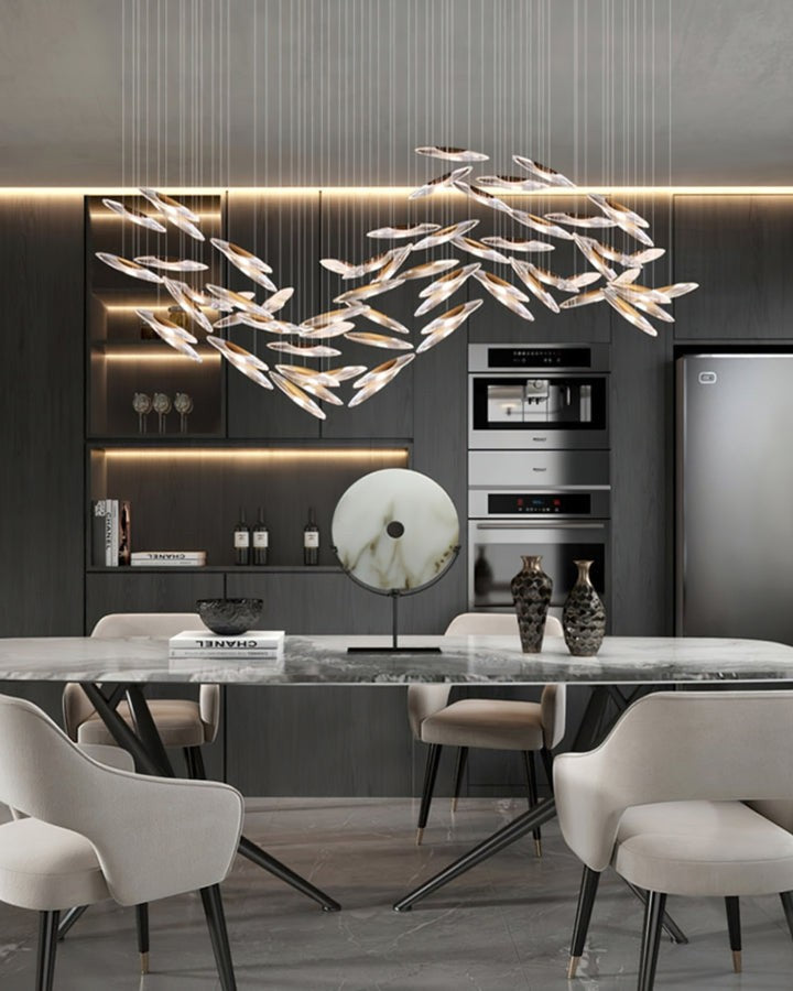 Ethereal LED Crystal Orb Chandelier