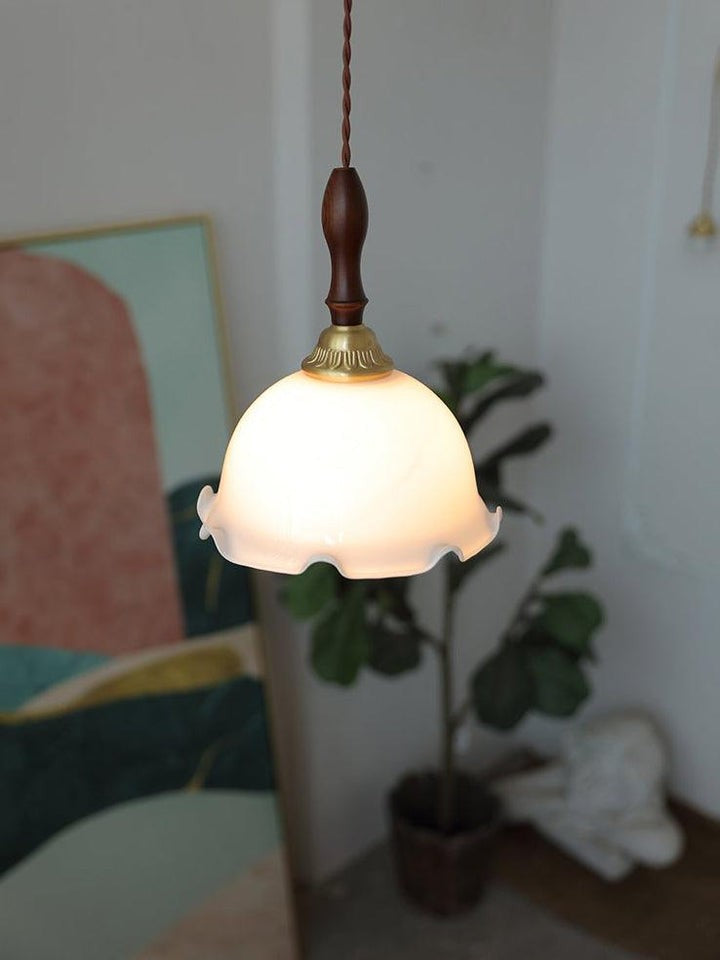 Floral Frosted Glass Pendant Light