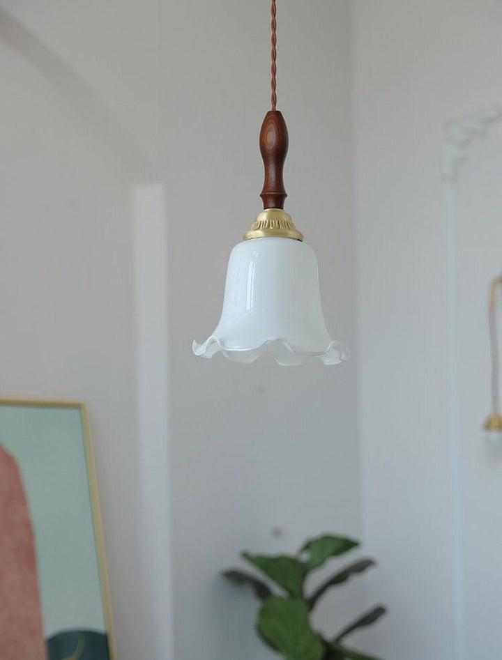Floral Frosted Glass Pendant Light