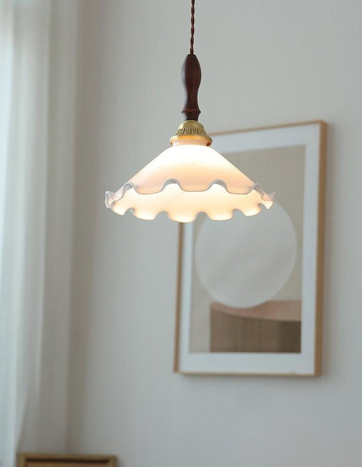 Floral Frosted Glass Pendant Light
