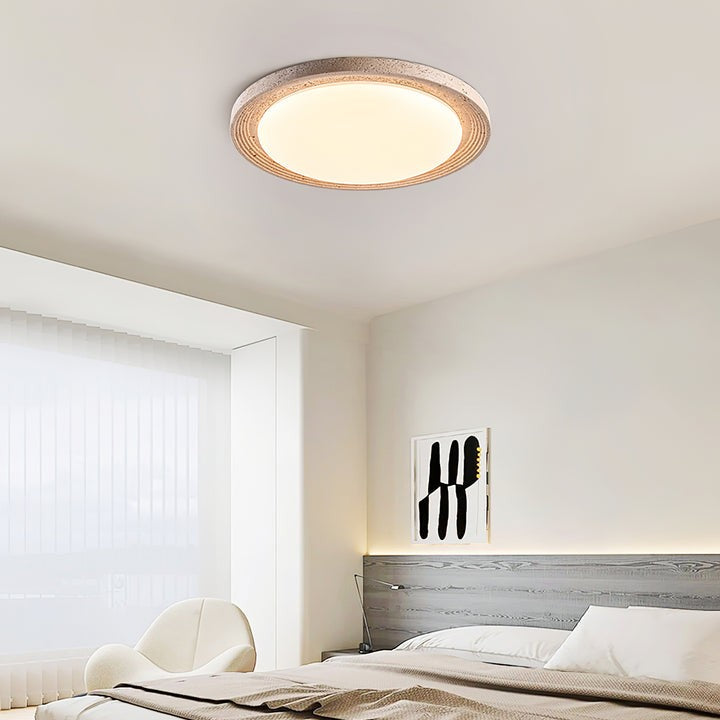 Flush Mount Travertine LED Ceiling Light