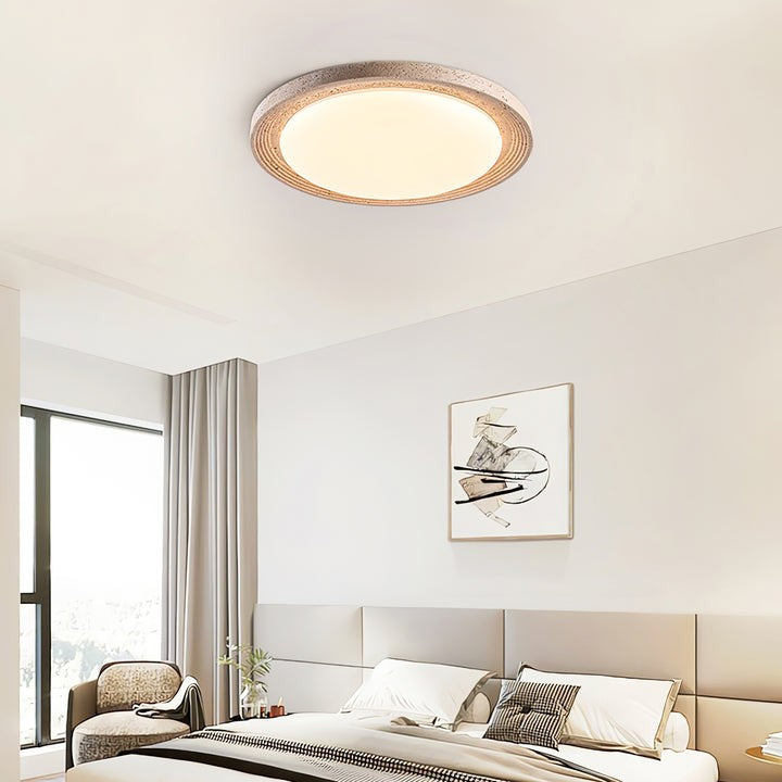 Flush Mount Travertine LED Ceiling Light