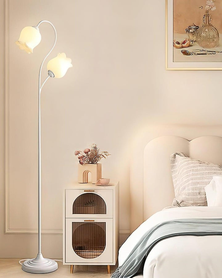 French Country Lily Garland Floor Lamp