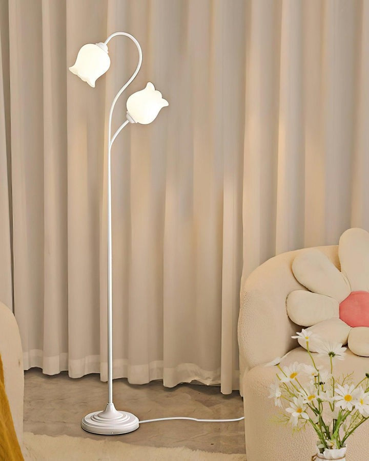 French Country Lily Garland Floor Lamp