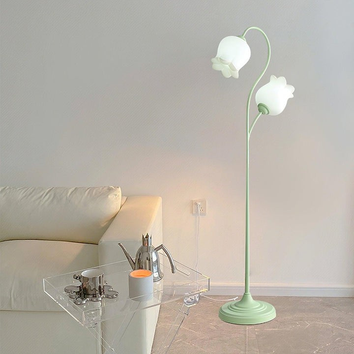 French Country Lily Garland Floor Lamp
