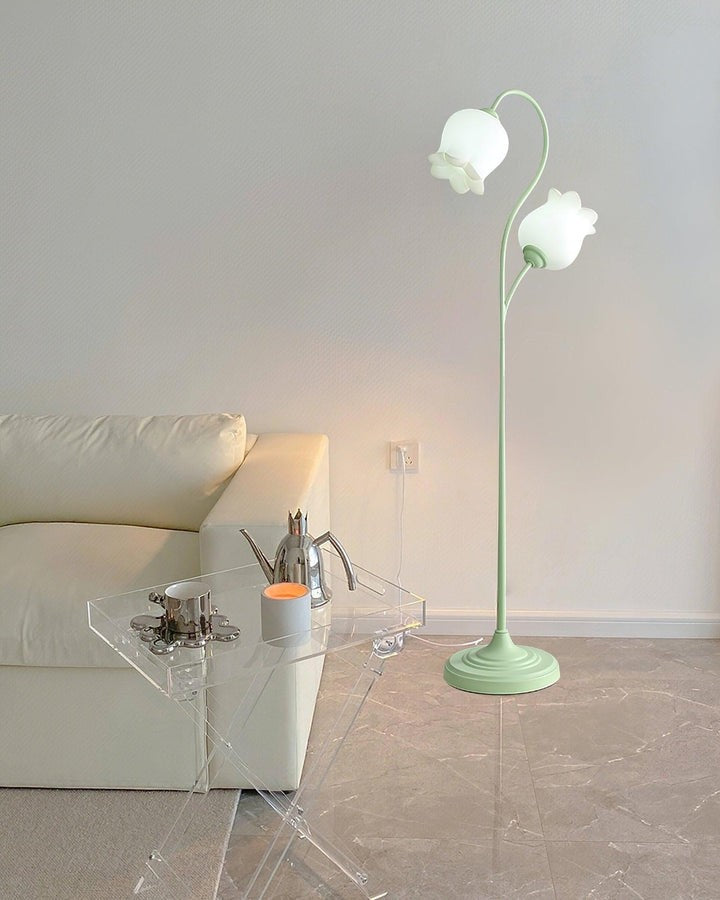 French Country Lily Garland Floor Lamp