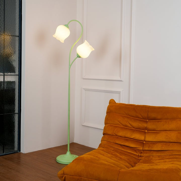 French Country Lily Garland Floor Lamp