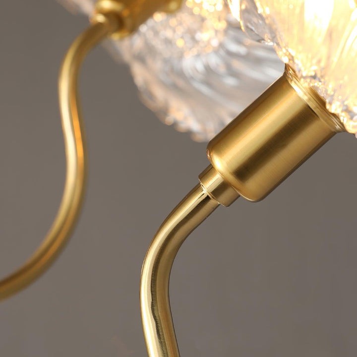 Frosted Leaf Glass Ceiling Chandelier Light