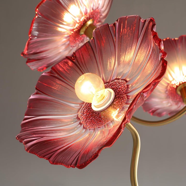 Frosted Leaf Glass Ceiling Chandelier Light