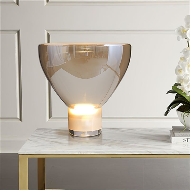 Frozen Cone Glass LED Table Lamp