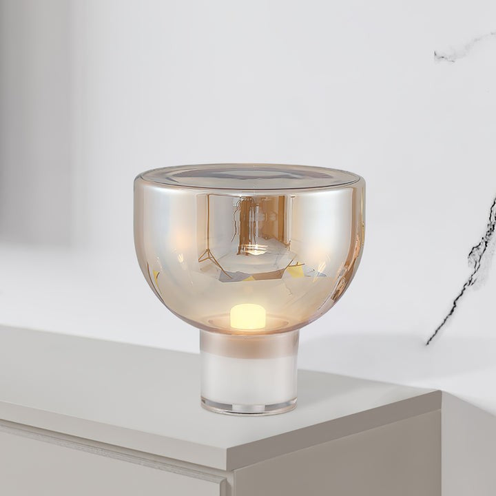 Frozen Cone Glass LED Table Lamp
