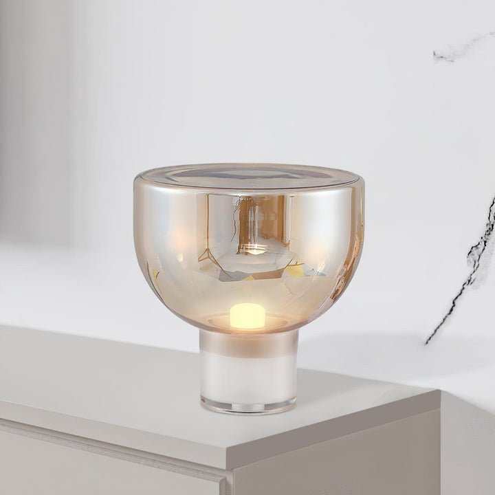 Frozen Cone Glass LED Table Lamp