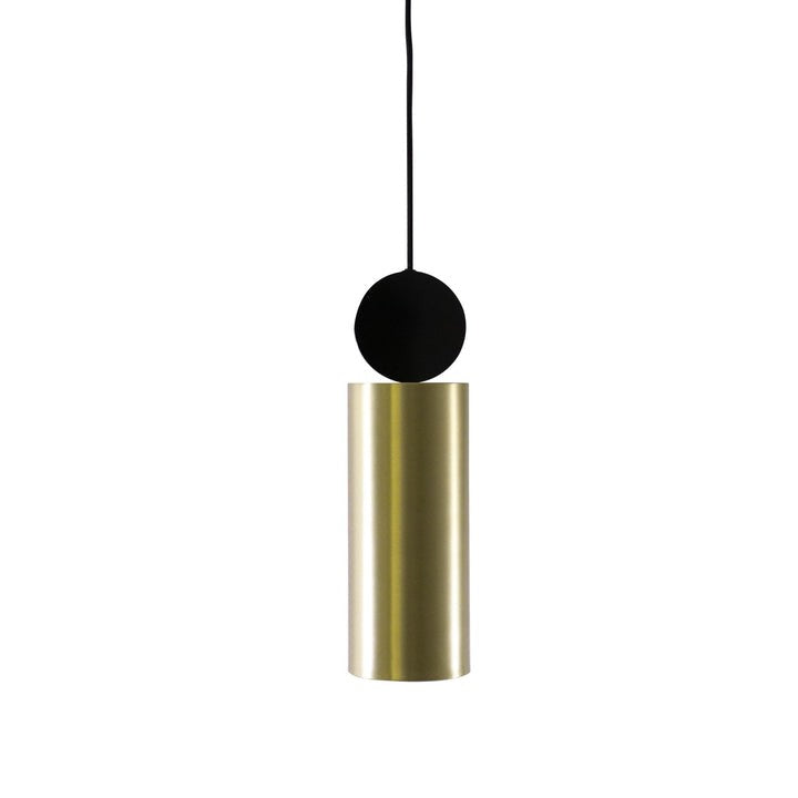 Geometric LED Pendant Light in Brass & Black Finish