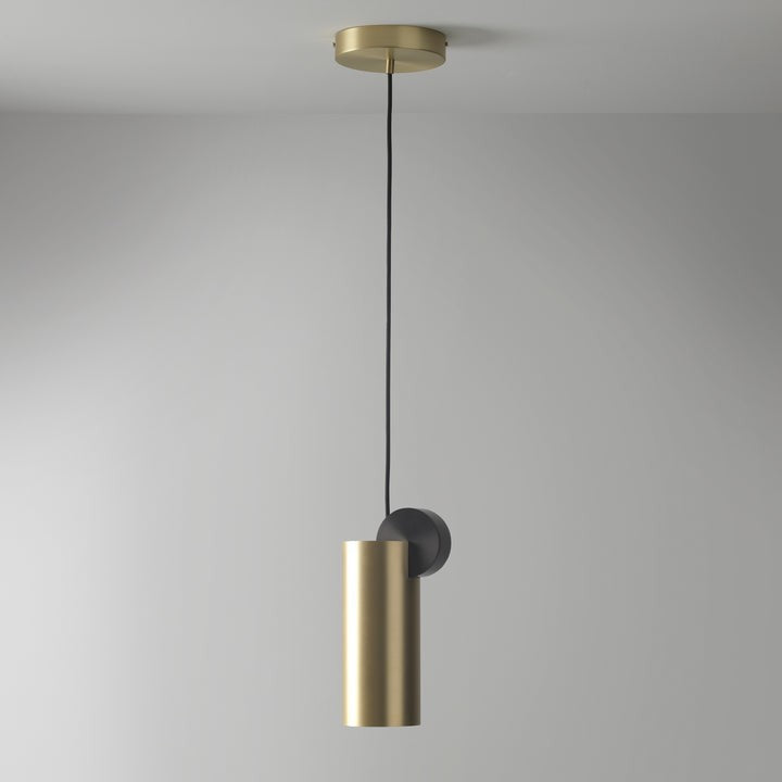 Geometric LED Pendant Light in Brass & Black Finish