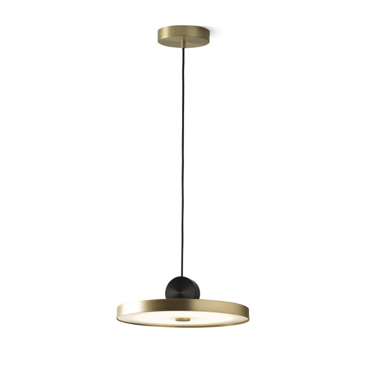 Geometric LED Pendant Light in Brass & Black Finish