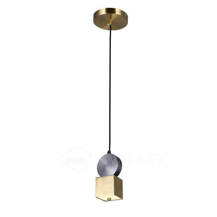 Geometric LED Pendant Light in Brass & Black Finish