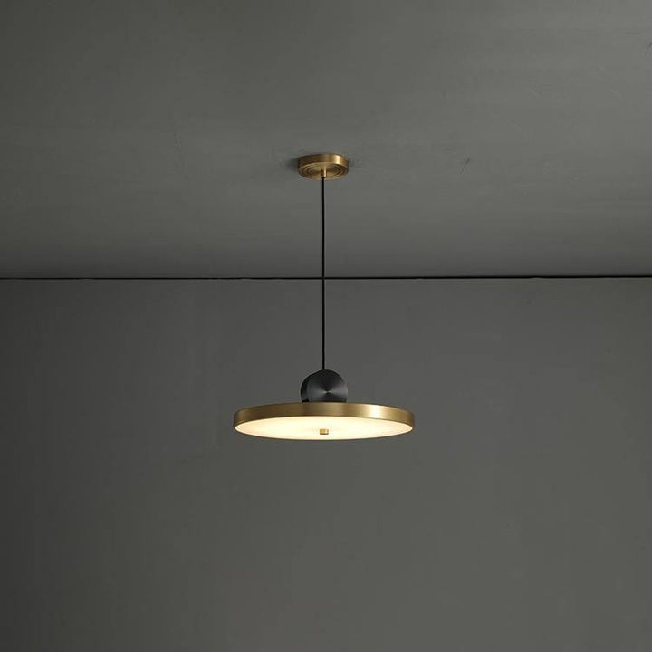 Geometric LED Pendant Light in Brass & Black Finish