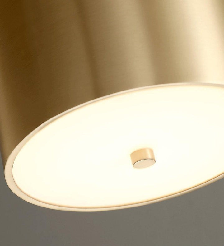 Geometric LED Pendant Light in Brass & Black Finish