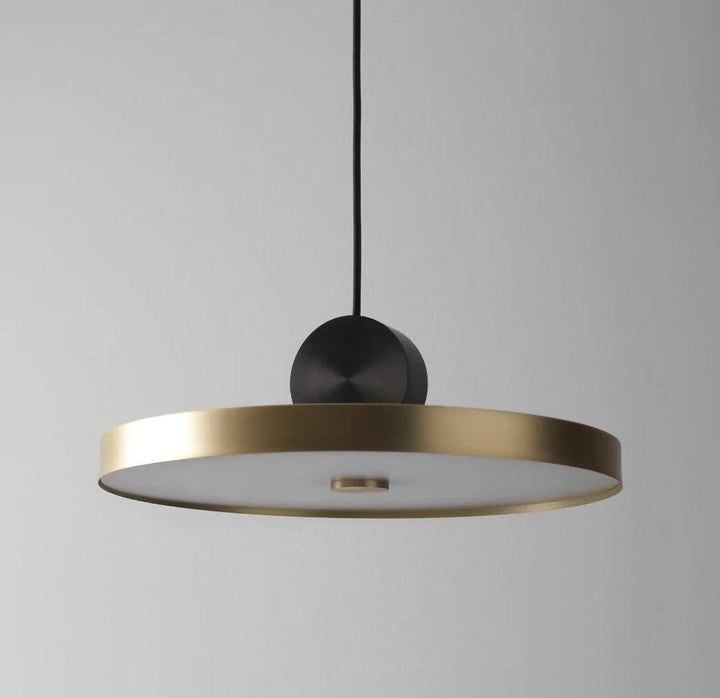 Geometric LED Pendant Light in Brass & Black Finish