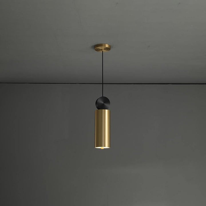 Geometric LED Pendant Light in Brass & Black Finish