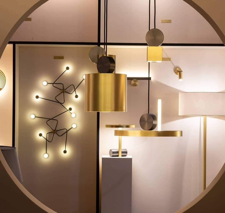 Geometric LED Pendant Light in Brass & Black Finish