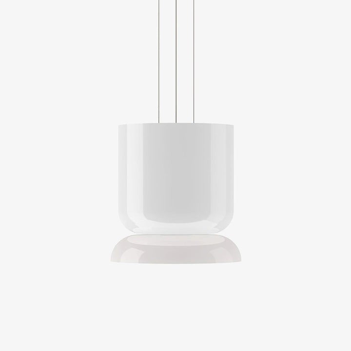 Geometric White Glass LED Pendant Light