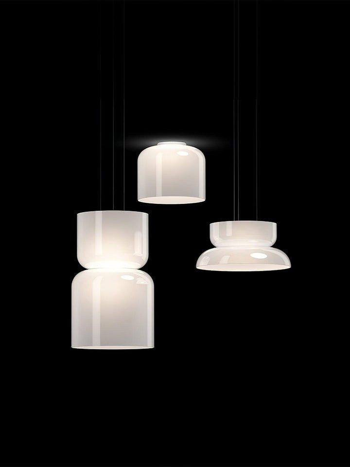 Geometric White Glass LED Pendant Light