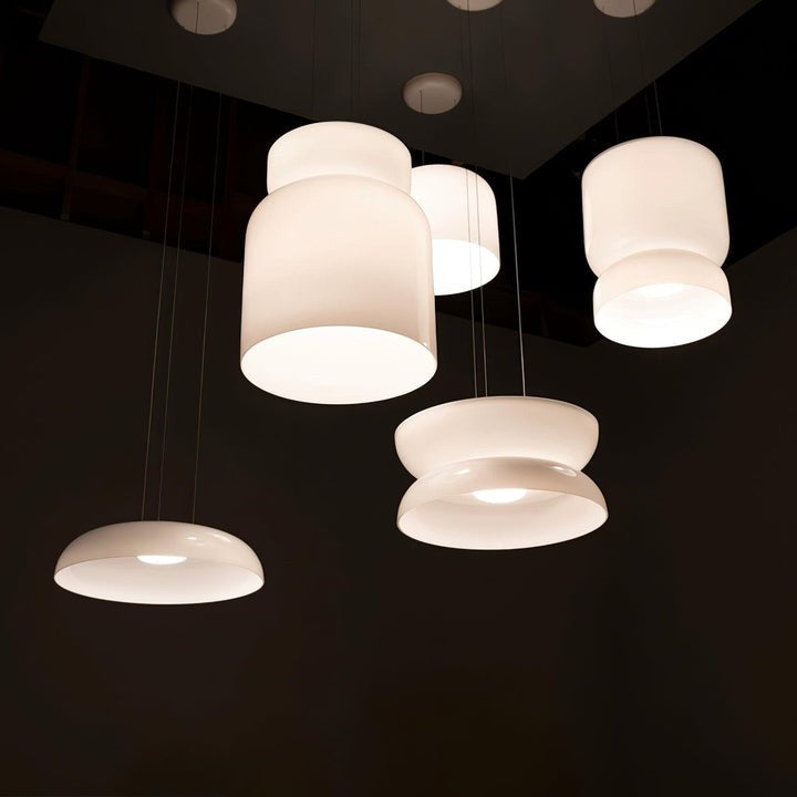 Geometric White Glass LED Pendant Light