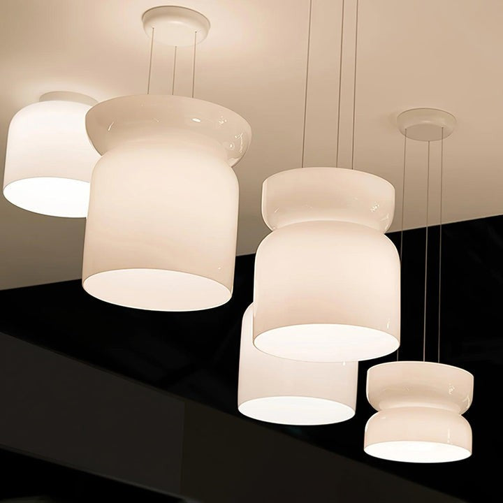 Geometric White Glass LED Pendant Light