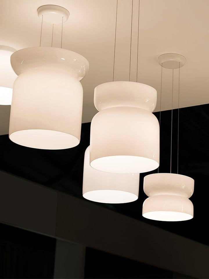 Geometric White Glass LED Pendant Light