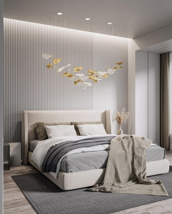 Gilded Opal Ginkgo LED Chandelier