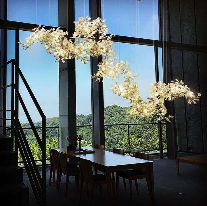 Gingko Leaf Chandelier – Modern Pendant Lighting Fixture