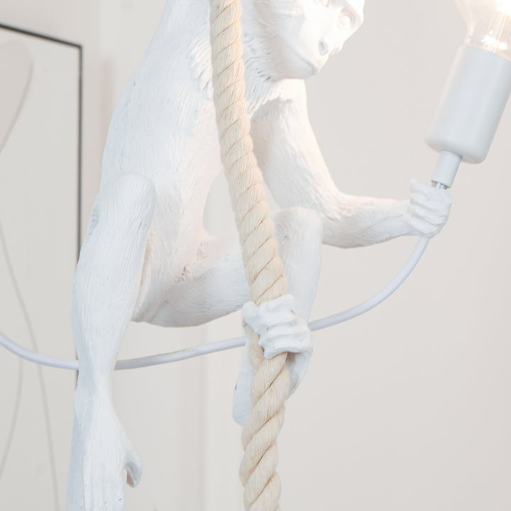 Glossy Resin Monkey Hanging Pendant Light