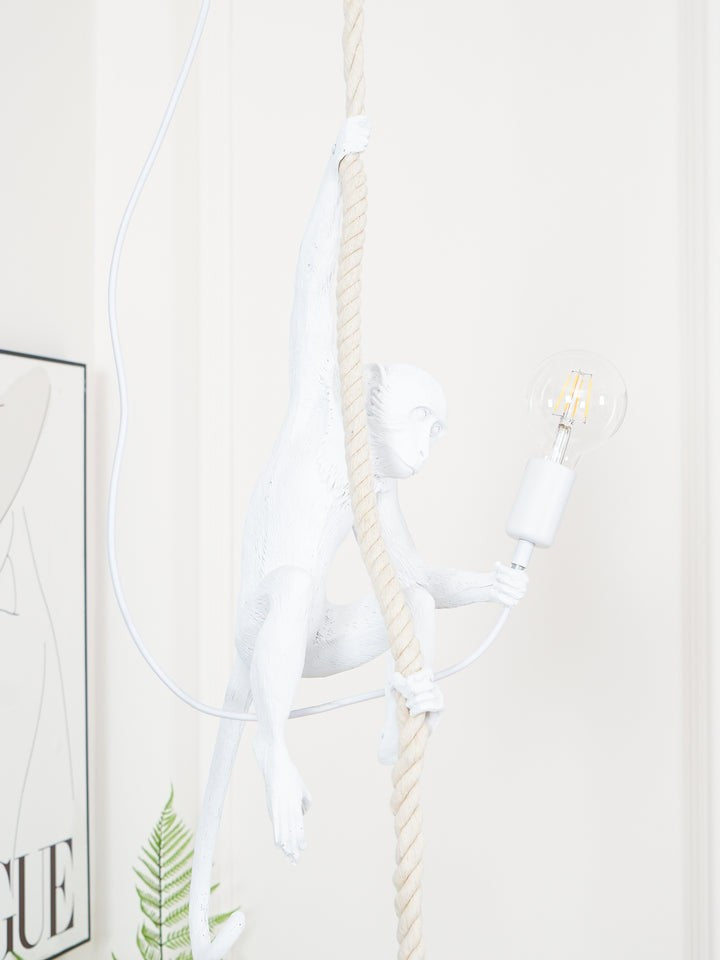Glossy Resin Monkey Hanging Pendant Light