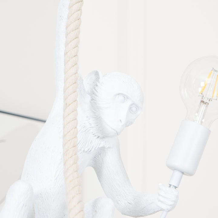 Glossy Resin Monkey Hanging Pendant Light