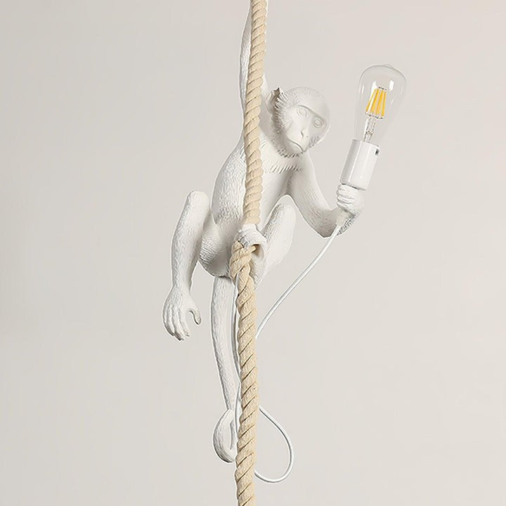 Glossy Resin Monkey Hanging Pendant Light