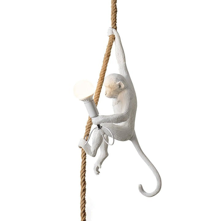 Glossy Resin Monkey Hanging Pendant Light