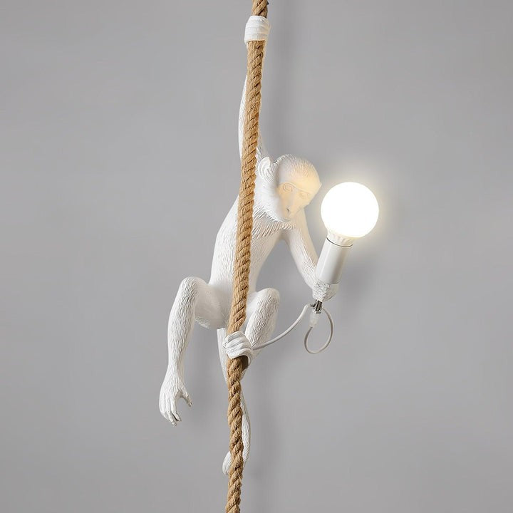 Glossy Resin Monkey Hanging Pendant Light