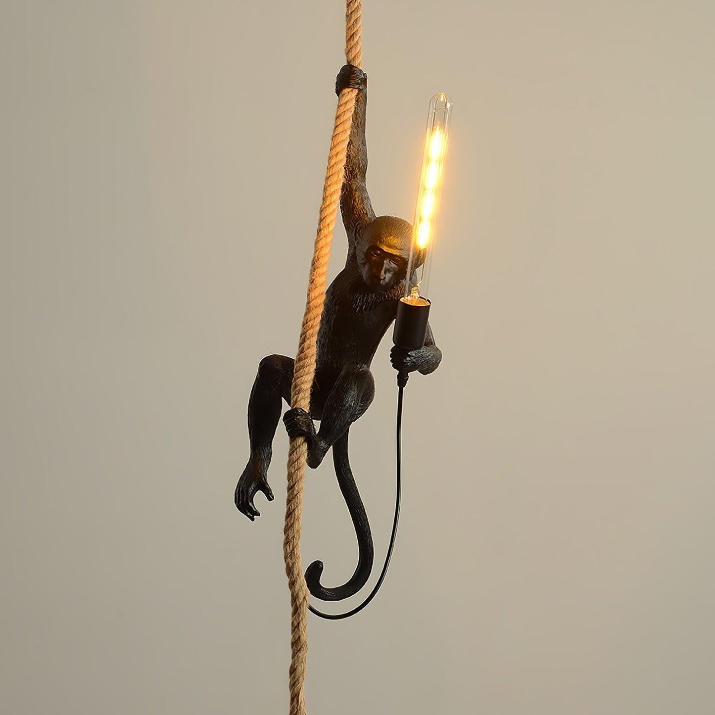 Glossy Resin Monkey Hanging Pendant Light