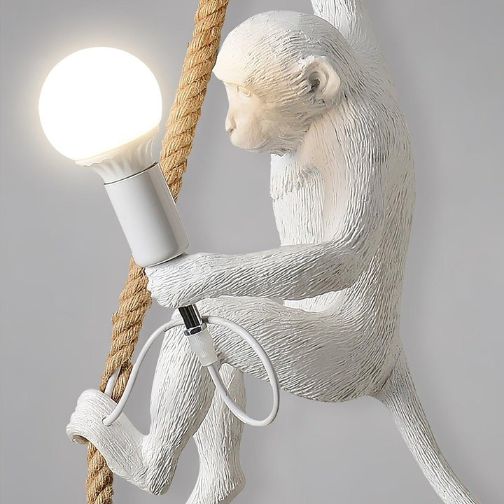 Glossy Resin Monkey Hanging Pendant Light