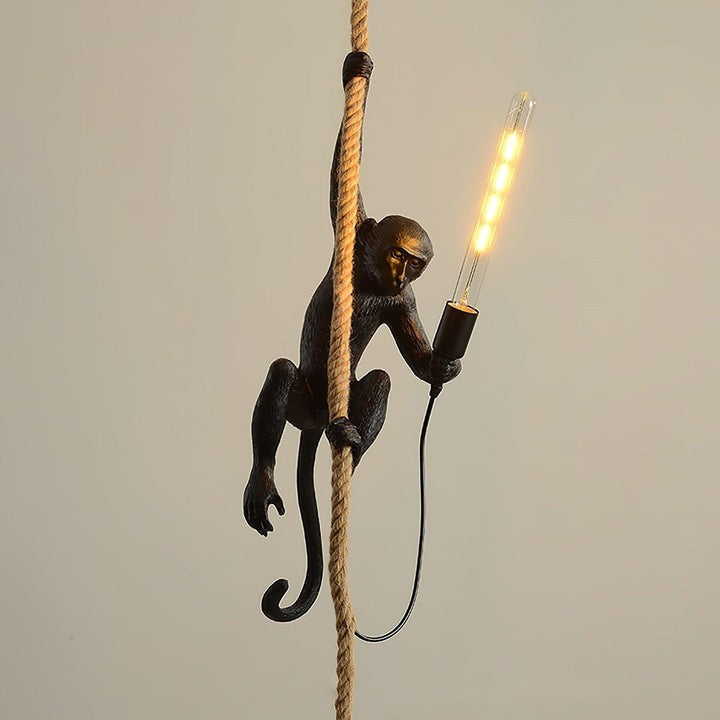 Glossy Resin Monkey Hanging Pendant Light