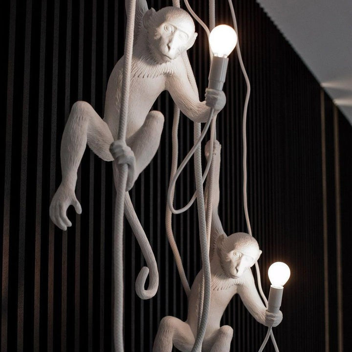 Glossy Resin Monkey Hanging Pendant Light