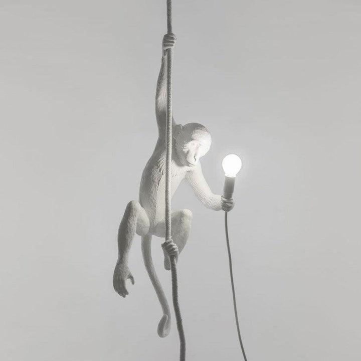 Glossy Resin Monkey Hanging Pendant Light