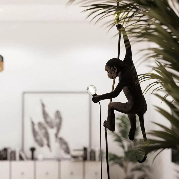 Glossy Resin Monkey Hanging Pendant Light