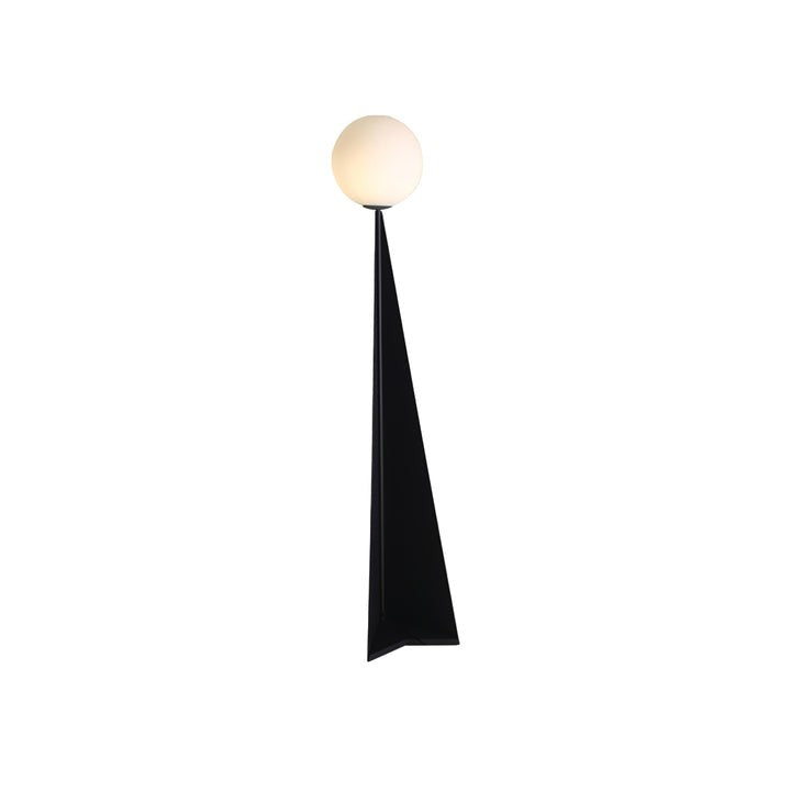Glowing Sphere Floor Lamp with Sleek Tapered Metal Base