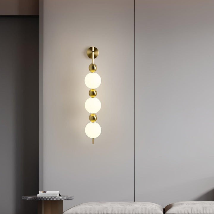Gold Acrylic LED Wall Sconce with String Design