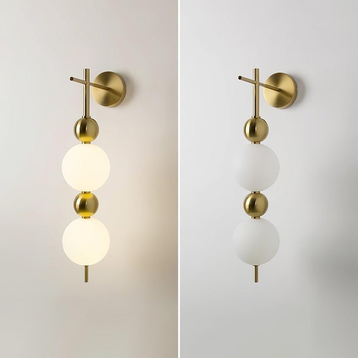 Gold Acrylic LED Wall Sconce with String Design