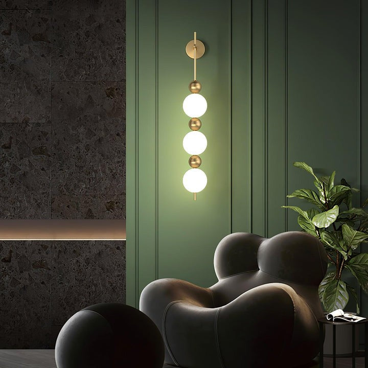 Gold Acrylic LED Wall Sconce with String Design