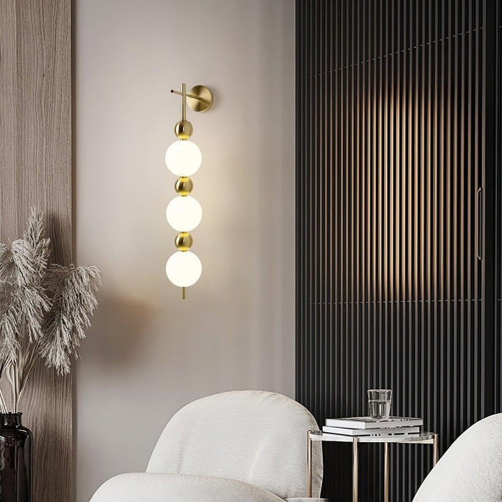 Gold Acrylic LED Wall Sconce with String Design